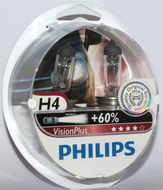 Галогеновая автолампа Philips P43t-38 H4 12V 60/55W Vision Plus +60% 12342VPS2 к-кт2шт.