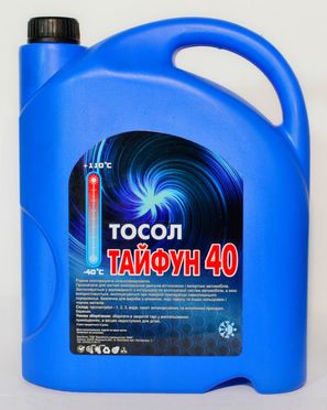 Охолоджуюча рідина Тайфун Тосол-40 (-24) 5л (4кг) синя
