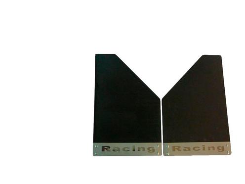 Бризговики Racing Малі Чорні + накладки з нержавіючої сталі. 2 шт.