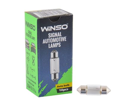Автолампа розжарювання Winso SV8.5 T11 31mm 12V C10W mini 713200 (10шт)