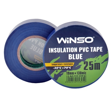 Ізолента PVC 25м Winso синя 19мм 130мк (упаковка 10шт) 153250