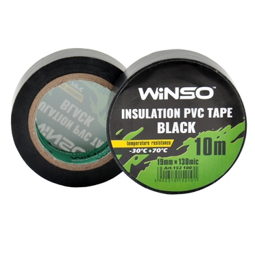Ізолента PVC 10м Winso чорна 19мм 130мк (упаковка 10шт) 152100