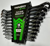 Набор ключей рожково-накидных с трещоткой (10 пред.) Winso Pro CR-V (8-19мм)