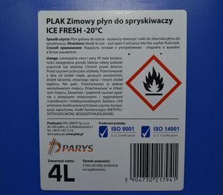 Жидкость в бачок омыв Зима PLAK ICE FRESH -20С 4л	