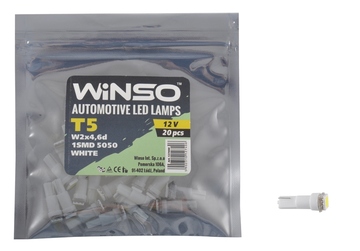 Светодиод Winso W2x4.6d T5 12V 1LED  SMD 5050  WHITE 127400 (20шт)