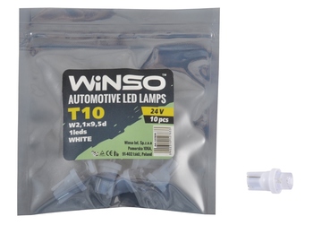 Светодиод Winso W2.1x9.5d T10 24V 1LED  FLUX WHITE  127830(10шт)