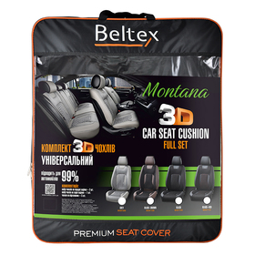 Комплект, 3D чехлы для сидений BELTEX Montana, черно-красный