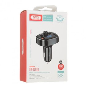 FM-модулятор XO BCC03 car charger 18W Bluetooth+QC3.0 Quick Charger Black