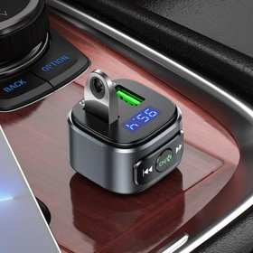 FM-модулятор Hoco E67 Fighter QC3.0 car BT FM transmitter Black