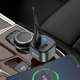 FM-модулятор Hoco E67 Fighter QC3.0 car BT FM transmitter Black