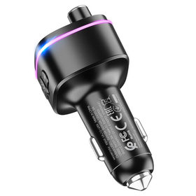 FM-модулятор Hoco E62 Fast PD20W+QC3.0 car BT FM transmitter Black