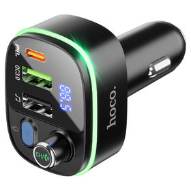 FM-модулятор Hoco E62 Fast PD20W+QC3.0 car BT FM transmitter Black