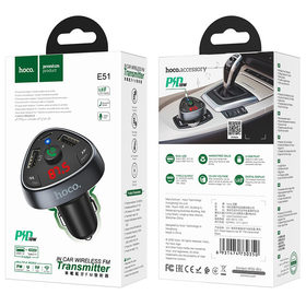 FM-модулятор Hoco E51 Road treasure car BT FM transmitter Black