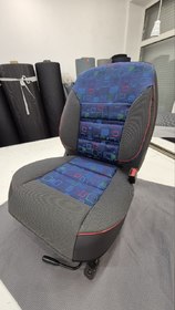 Накидки на сидения POKROVA 600 с экокожей Черно-синие перед