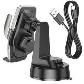 Автомобильный держатель для телефона Hoco HW27 Traveler infrared RGB Black Metal