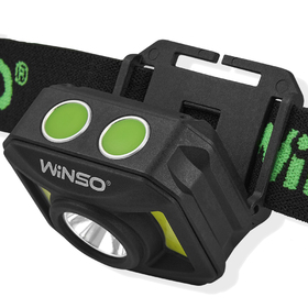 Фонарь налобный WINSO 750600 150+140Lm, 3W + COB, 850mAh, White/Red 