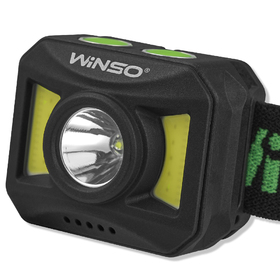 Фонарь налобный WINSO 750600 150+140Lm, 3W + COB, 850mAh, White/Red 