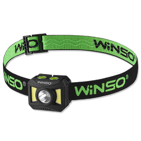 Фонарь налобный WINSO 750600 150+140Lm, 3W + COB, 850mAh, White/Red 