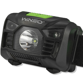 Фонарь налобный WINSO 750220 150Lm, 3W LED, 1200mAh, Sensor White/Red 