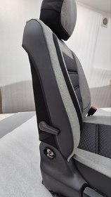 Накидки на сидения POKROVA 700 с экокожей  SСірий + Сота перед