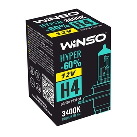 Галогеновая автолампа Winso HYPER H4 12V +60% 60/55W P43t-38 712420