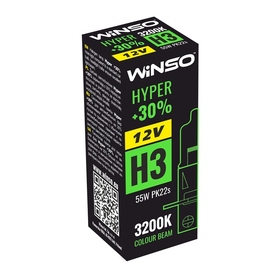 Галогеновая автолампа Winso HYPER H3 12V +30% 55W PK22s 712300