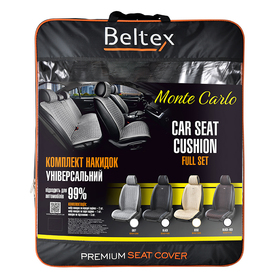 Комплект премиум накидок для сидений BELTEX Monte Carlo, black