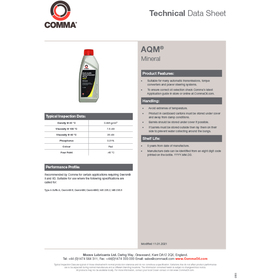 Трассмиссионное масло Comma AQM AUTO TRANS FLUID 1л