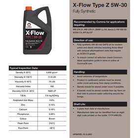 Моторное масло Comma X-FLOW TYPE Z 5W30 4л