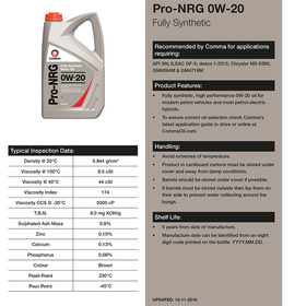 Моторное масло Comma PRO-NRG 0W20 5л