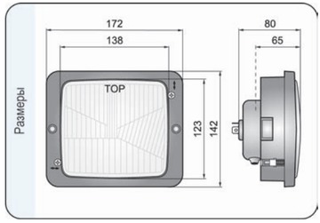 Фара Доп. Средний Квадрат Бел. Комбо WESEM 172x142x80 мм. RE.22879 габарит (шт.)