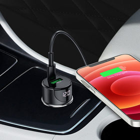 Автомобильное зарядное устройство Hoco Z42 Light road dual port digital display PD20W+QC3.0 car char