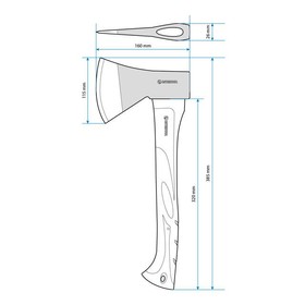 Топор 800 г, ручка из фибергласа INTERTOOL HT-0262