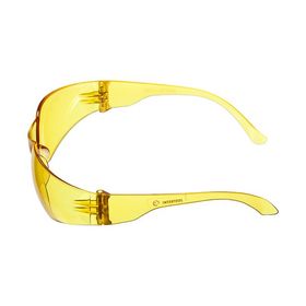 Очки защитные желтые, материал линз поликарбонат, материал скобок поликарбонат, защита от удара INT