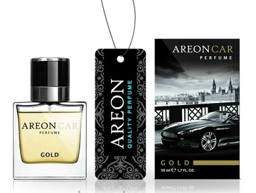 Ароматизатор сухая карточка + Спрей Areon Car Perfume 50ml Gold MCP04 (стекло)