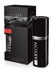 Ароматизатор сухая карточка + Спрей Areon Car Perfume 50ml Silver (пластик) (12)