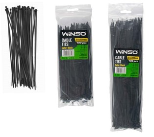 Хомут пластиковый черный 7.6x350 Winso (100шт.) 276350