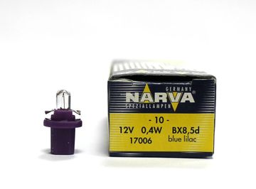 Автолампа накаливания Narva BX8,5d 12V 0,4W BLUE - LILAC   17006 (уп.10шт)