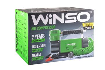 Компрессор Winso 129000 10 Атм 160 л/мин 600Вт, кабель 2м шланг 7.4м (2 шт/ящ)