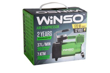 Компрессор Winso 123000 7 Атм 37 л/мин 170Вт, кабель 3м шланг 1м метал. накладка 