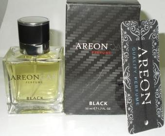Ароматизатор сухая карточка + Спрей Areon Car Perfume 50ml Black MCP01 (стекло)